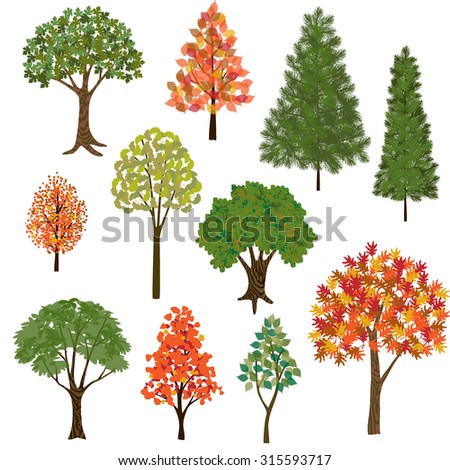 Tree Clip Art Stock Vector 190132094 - Shutterstock