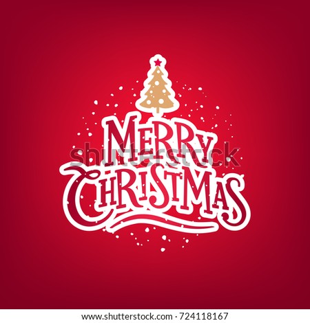 Christmas Greeting Card Merry Christmas Lettering Stock Vector ...