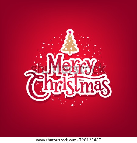 Christmas Greeting Card Merry Christmas Lettering Stock Vector 115819813 - Shutterstock