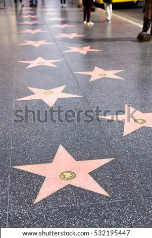 Hollywood Walk Fame Stars On Hollywood Stock Photo 14996845 - Shutterstock