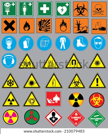 Collection Set Chemistry Laboratory Warning Signs Stock Vector ...