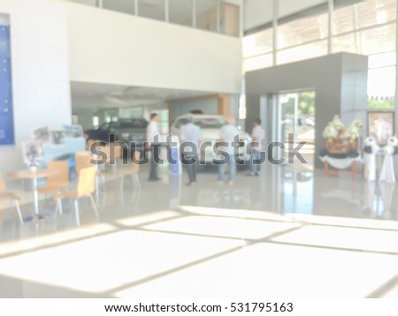 stock photo abstract blur showroom interior for background office car blurry sales blurred business shop new 531795163