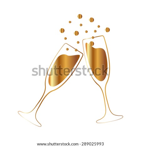 Cheers Two Champagne Glasses Vector Stock Vector 531999322 - Shutterstock