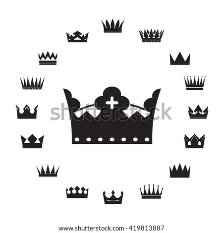 Vector Black Crown Icons On White Stock Vector 378799465 - Shutterstock