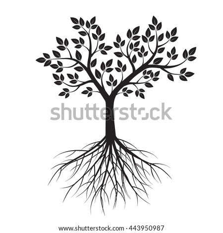 Vector Beautiful Tree Heart Shaped Root Stock Vector 115775662 ...