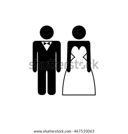 Wedding Couple Pictogram Stock Vector 388414399 - Shutterstock