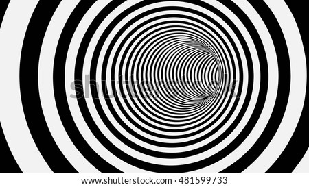 Black White Relief Tunnel Optical Illusion Stock Vector 111343877 ...