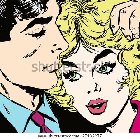 Pop Art Vector Illustration Kissing Couple Stock Vector 56046931 ...