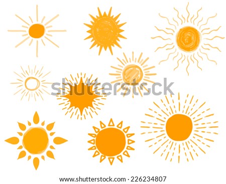 Suns Collection Vector Illustration Stock Vector 76874419 - Shutterstock