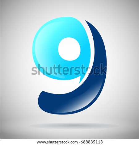 logo 9 vector number 369787415 Logo Nine Red Vector Glossy Stock Number Blue