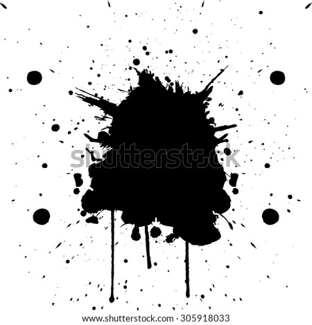 Vector Splatter Black Color Backgroundillustration Vector Stock Vector