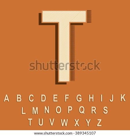 Old Fashioned Alphabet Letter T File Stock Vector 82481635 - Shutterstock