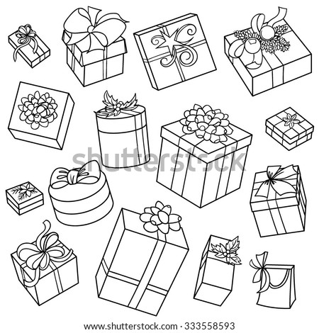 Gift Box Collection Stock Vector 216417715 - Shutterstock