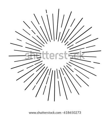 Sun Rays Hand Drawn Linear Drawing Stock Vector 440943277 - Shutterstock