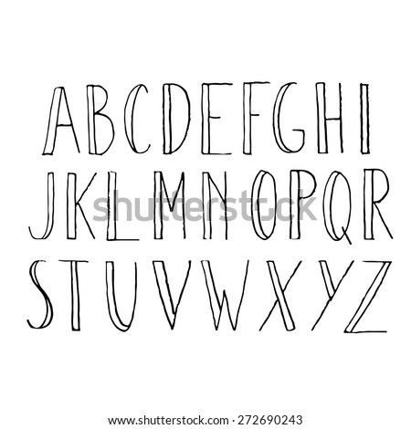 Hand Drawn Alphabet Set Pencil Texture Stock Vector 272991935 ...