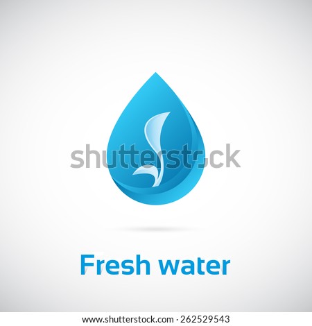 Water Drop Logo Design Vector Template Стоковое Векторное Изображение