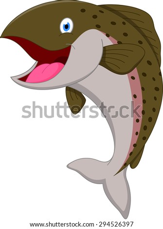 Salmon Fish Cartoon Stock Vector 294526394 - Shutterstock