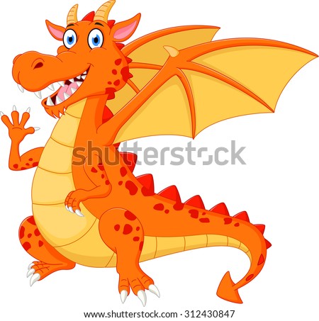 Illustration Cute Cartoon Baby Dragon Pointing Stock Vector 64084735 ...