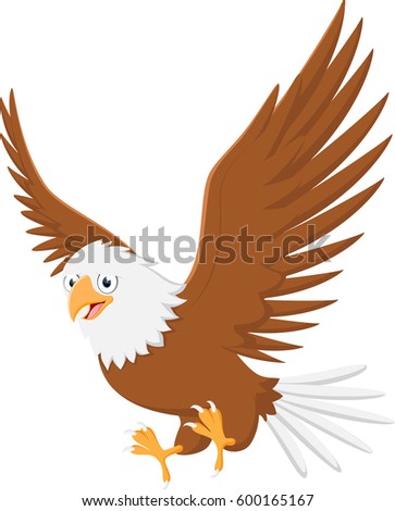 Illustration Angry Eagle Flying Wings Flapping Stock Vector 633074174 ...