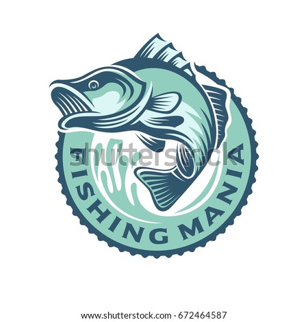 Vintage Bass Fishing Emblems Labels Vector Stock Vector 662310037