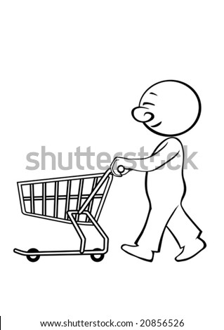 Stick Figure Family Life Shopping Stock Vector 561385957 - Shutterstock