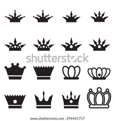 Set Cute Crown Silhouettes Stock Vector 66935434 - Shutterstock