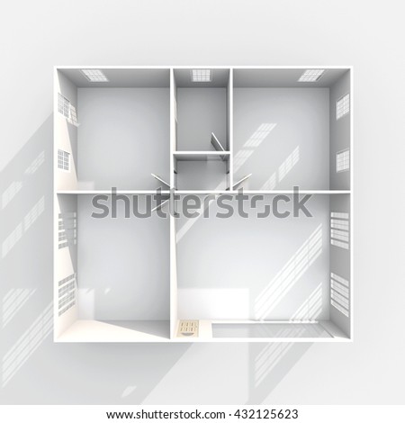 Empty Apartment Bathroom 3d interior rendering empty paper model stock illustration Empty Apartment Bathroom 3d interior rendering empty paper model stock illustration