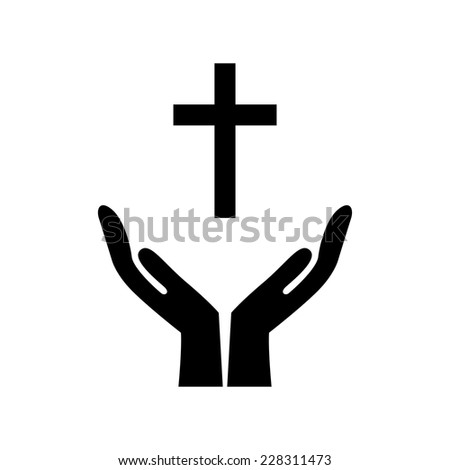 Hand Jesus Christ Cross Sign Stock Vector 400973776 - Shutterstock