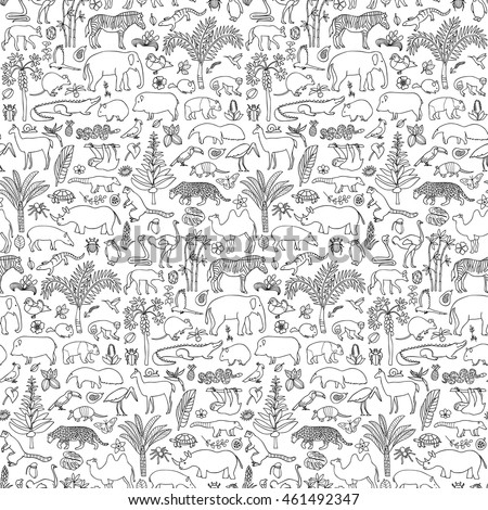 People Office Seamless Pattern Big Group Stock Vector 182286965