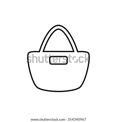 Hand Bag Isolated On White Hand Stock Vector 121360033 - Shutterstock
