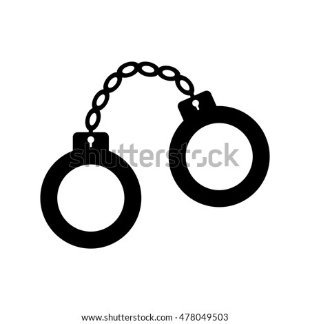 Handcuffs Icon Silhouette Police Symbol Vector Stock Vector 477002257 ...