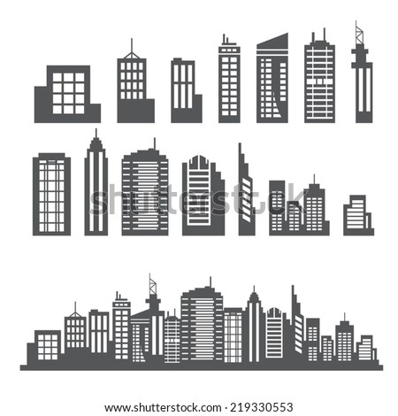 Seamless Pattern Citys Buildings Stock Vector 83150764 - Shutterstock