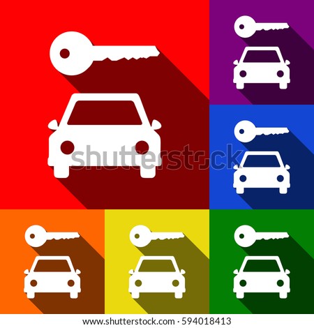 Car insurance services. Business hands holding red car. Vector Car insurance services. Business hands holding red car. Vector