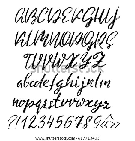 Vector Set Hand Drawn Font Alphabet Stock Vector 268583174 - Shutterstock