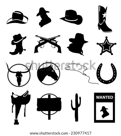 Small Set Cowboy Vector Stock Vector 183788753 - Shutterstock