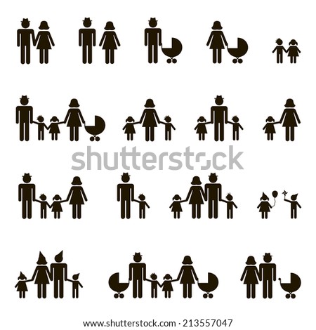 People Family Icons Set Stock Vector 175868339 - Shutterstock