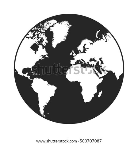 Illustration Gray Earth Isolated On White Stock Vector 197435258