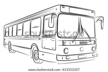  Bus Sketch Isolated Illustration Oi Black Stock Vector 66464281 