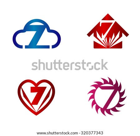 Sun Umbrella Set Striped Beach Parasols Stock Vector 548085664 ...
