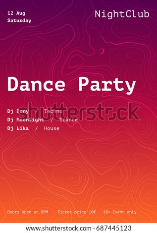 Dance Party Poster Vector Background Template Stock Vector 643875628 ...