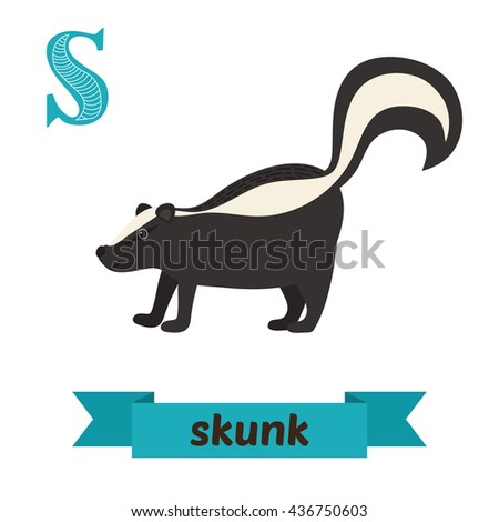 Cute Skunk Flat Style Isolated On Stock Vector 627737939 - Shutterstock