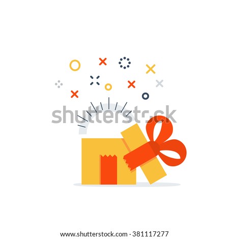 Opened Gift Box Surprise Concept Stock Vector 381117277 - Shutterstock