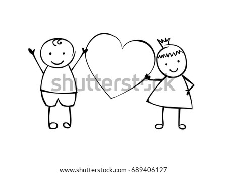 Valentines Day Two People Love Holding Stock Vector 68546989 - Shutterstock