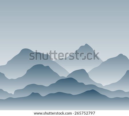 Snowy Mountains Vector Landscape Stock Vector 71296756 - Shutterstock