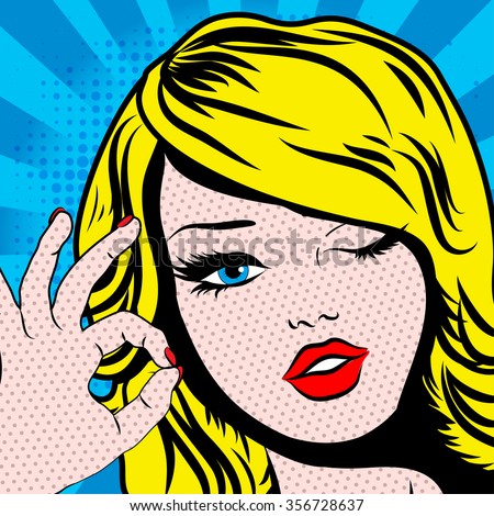 Pop Art Woman Glasses Nerd New Stock Vector 282355001 - Shutterstock