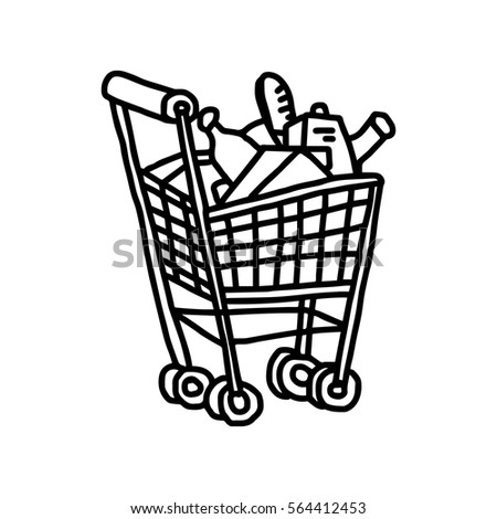 Download Shopping Cart Clip Art Free Sketch Coloring Page