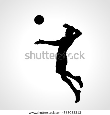 Beach Volleyball Players Vector Silhouette Isolated Stock Vector ...