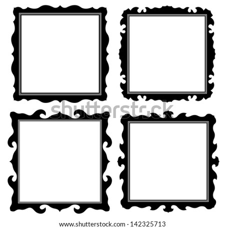 Antique Black Ornate Frames Set Stock Vector 72576622 - Shutterstock