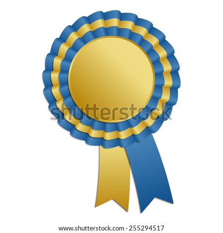 Gold Blue Blank Award Rosette Ribbon Stock Vector 255294529 - Shutterstock