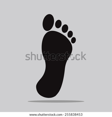 Simple Black Foot Icon Vector Footprint Stock Vector 414192127